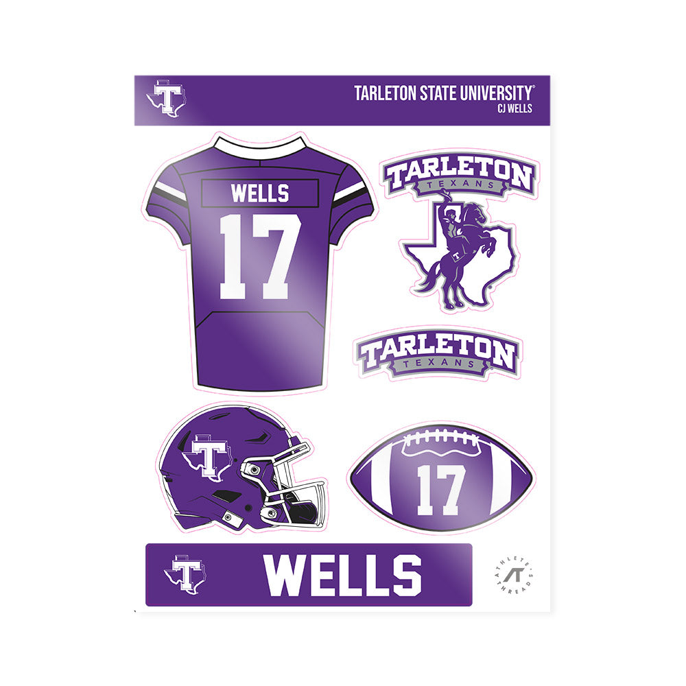 Tarleton State - NCAA Football : CJ Wells - Sticker Sheet-0