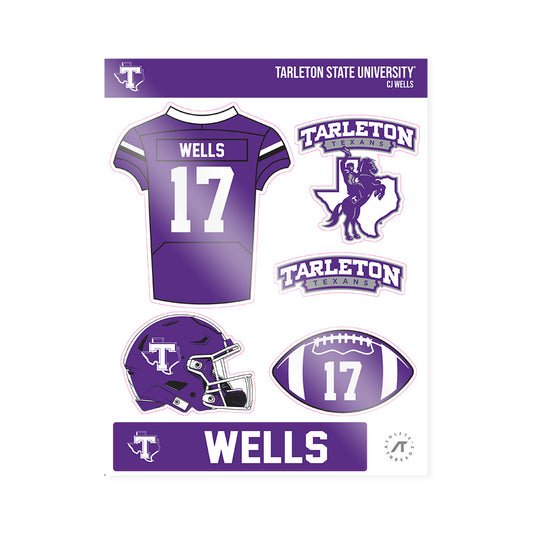 Tarleton State - NCAA Football : CJ Wells - Sticker Sheet-0