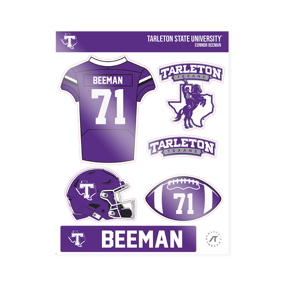 Tarleton State - NCAA Football : Connor Beeman - Sticker Sheet-0
