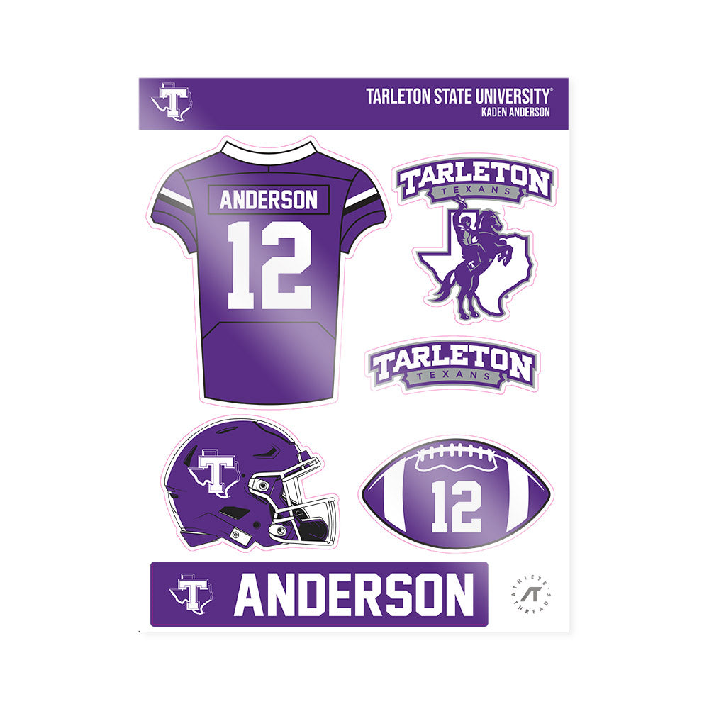 Tarleton State - NCAA Football : Kaden Anderson - Sticker Sheet-0