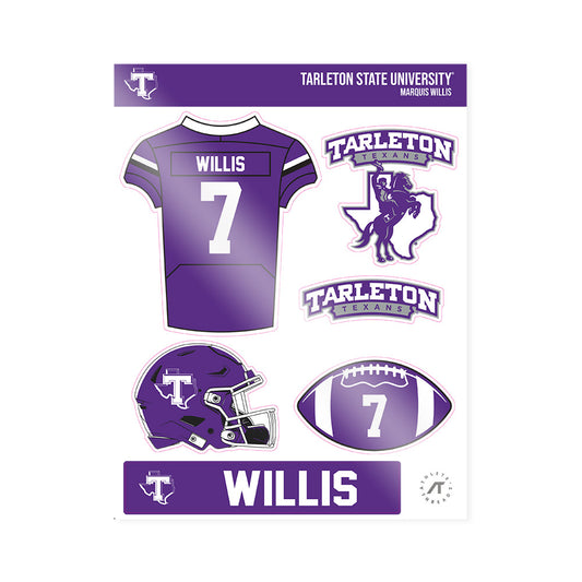 Tarleton State - NCAA Football : Marquis Willis - Sticker Sheet-0