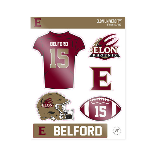 Elon - NCAA Football : Storm Belford - Sticker Sheet-0