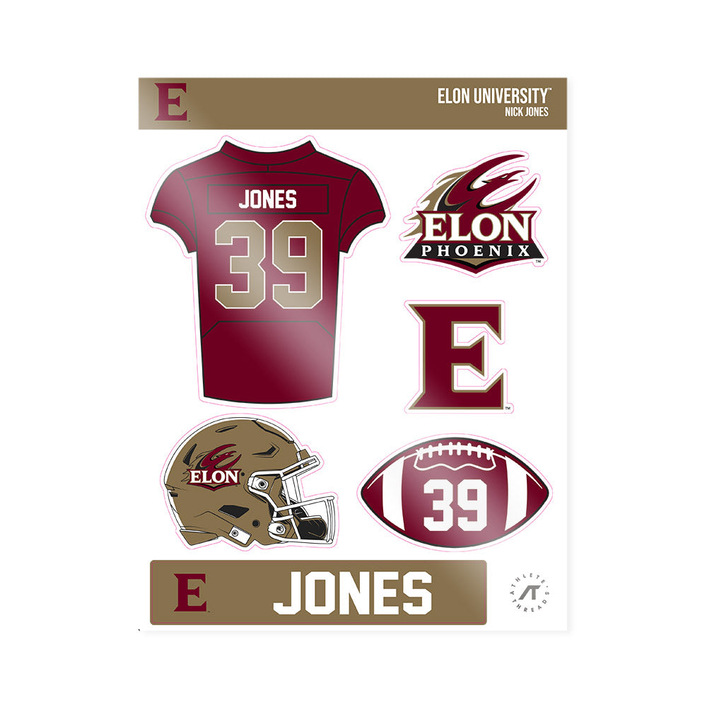Elon - NCAA Football : Nick Jones - Sticker Sheet-0