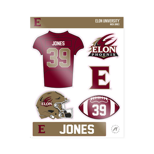 Elon - NCAA Football : Nick Jones - Sticker Sheet-0