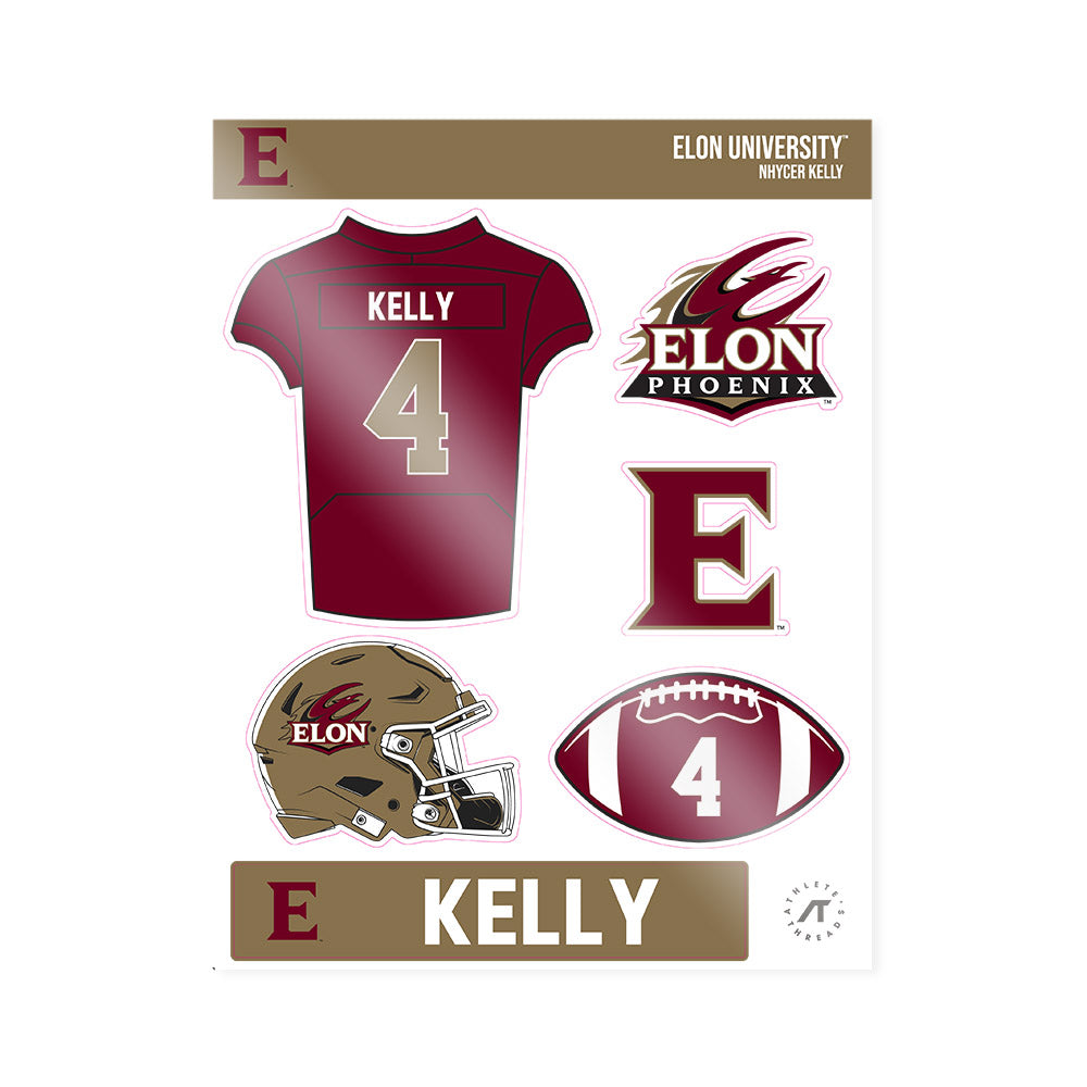 Elon - NCAA Football : Nhycer Kelly - Sticker Sheet-0