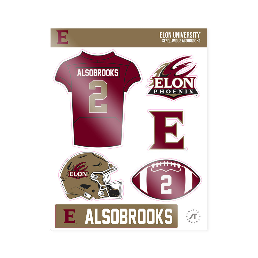 Elon - NCAA Football : Senquavious Alsobrooks - Sticker Sheet-0