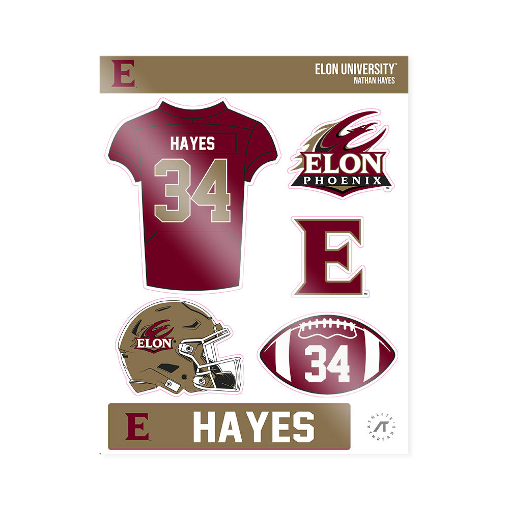 Elon - NCAA Football : Nathan Hayes - Sticker Sheet-0
