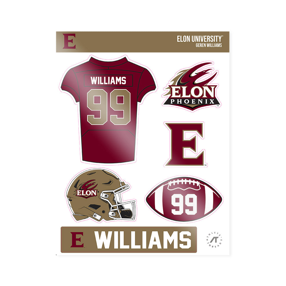 Elon - NCAA Football : Geren Williams - Sticker Sheet-0