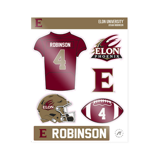 Elon - NCAA Football : Josiah Robinson - Sticker Sheet-0