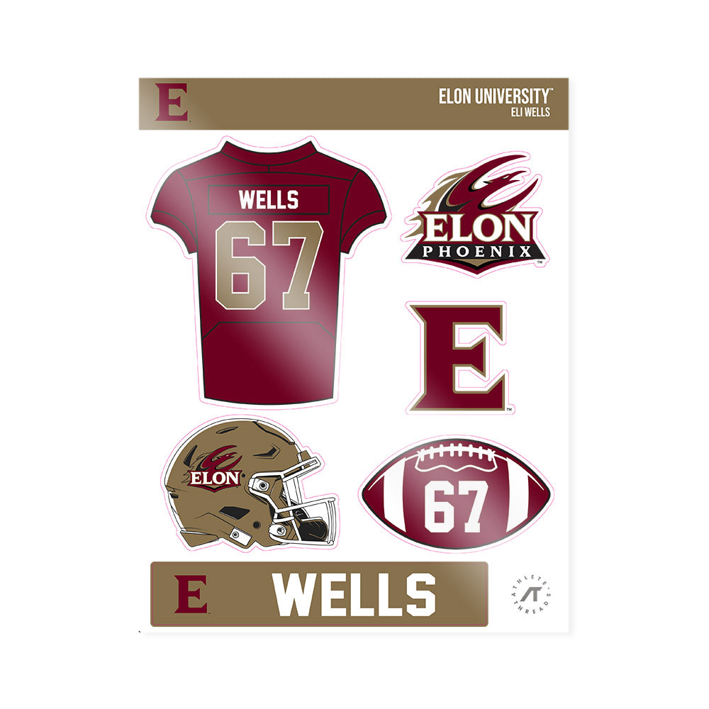 Elon - NCAA Football : Eli Wells - Sticker Sheet-0