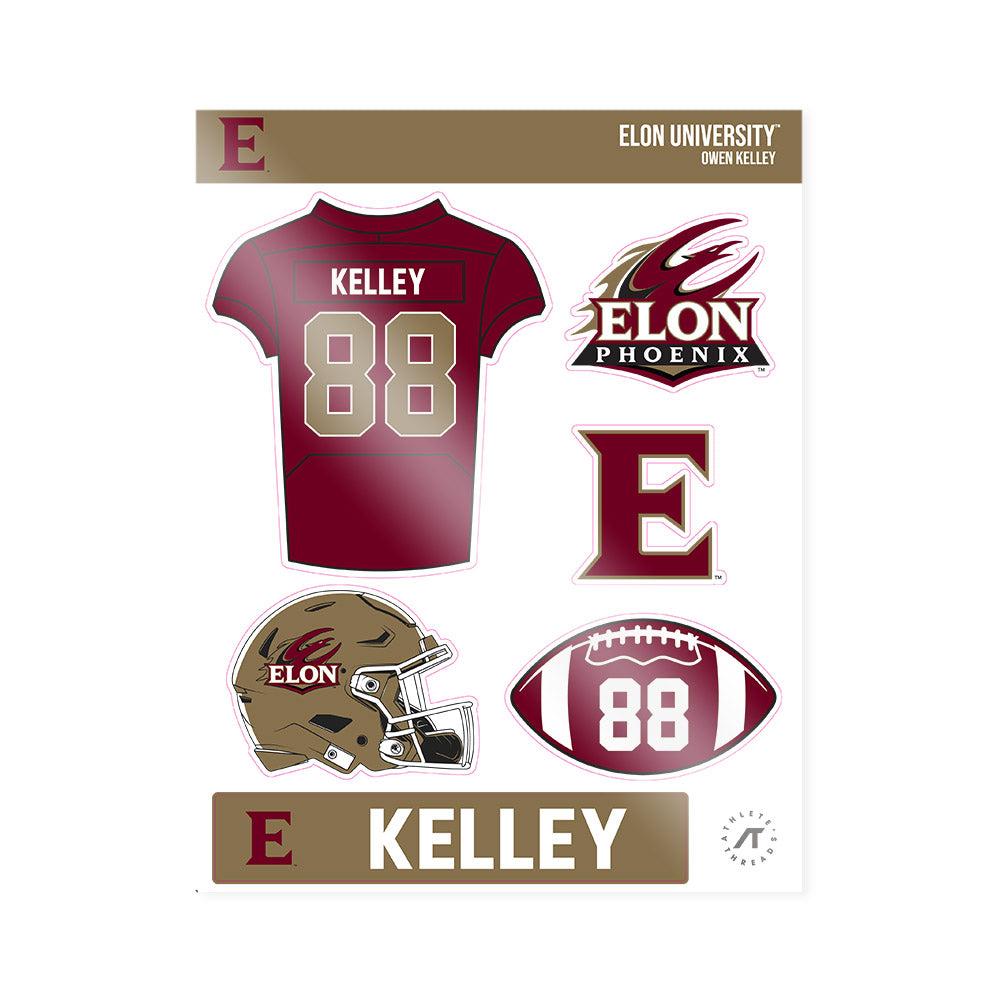 Elon - NCAA Football : Owen Kelley - Sticker Sheet-0