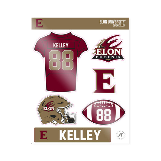 Elon - NCAA Football : Owen Kelley - Sticker Sheet-0