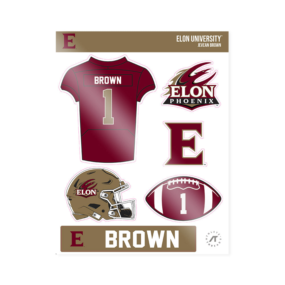 Elon - NCAA Football : Jevean Brown - Sticker Sheet-0