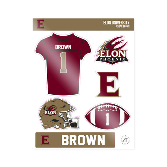 Elon - NCAA Football : Jevean Brown - Sticker Sheet-0