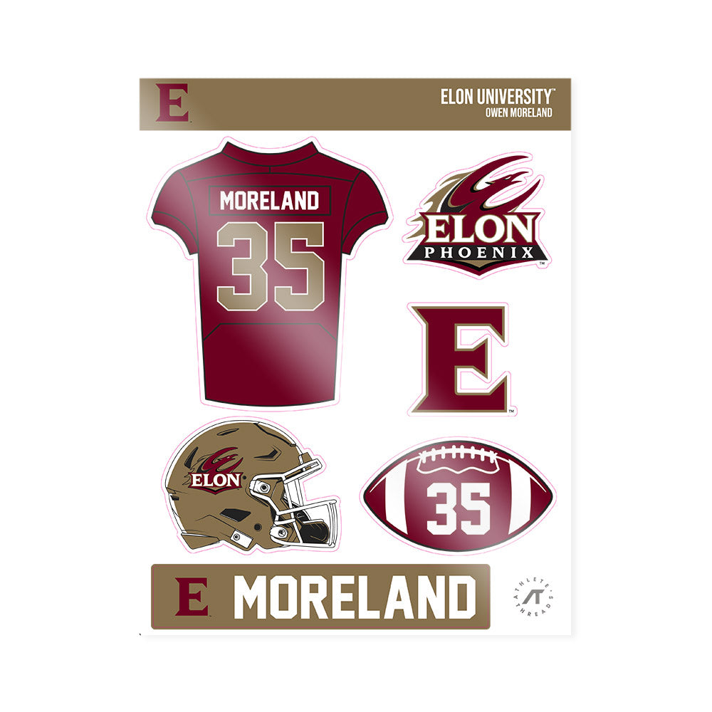 Elon - NCAA Football : Owen Moreland - Sticker Sheet-0