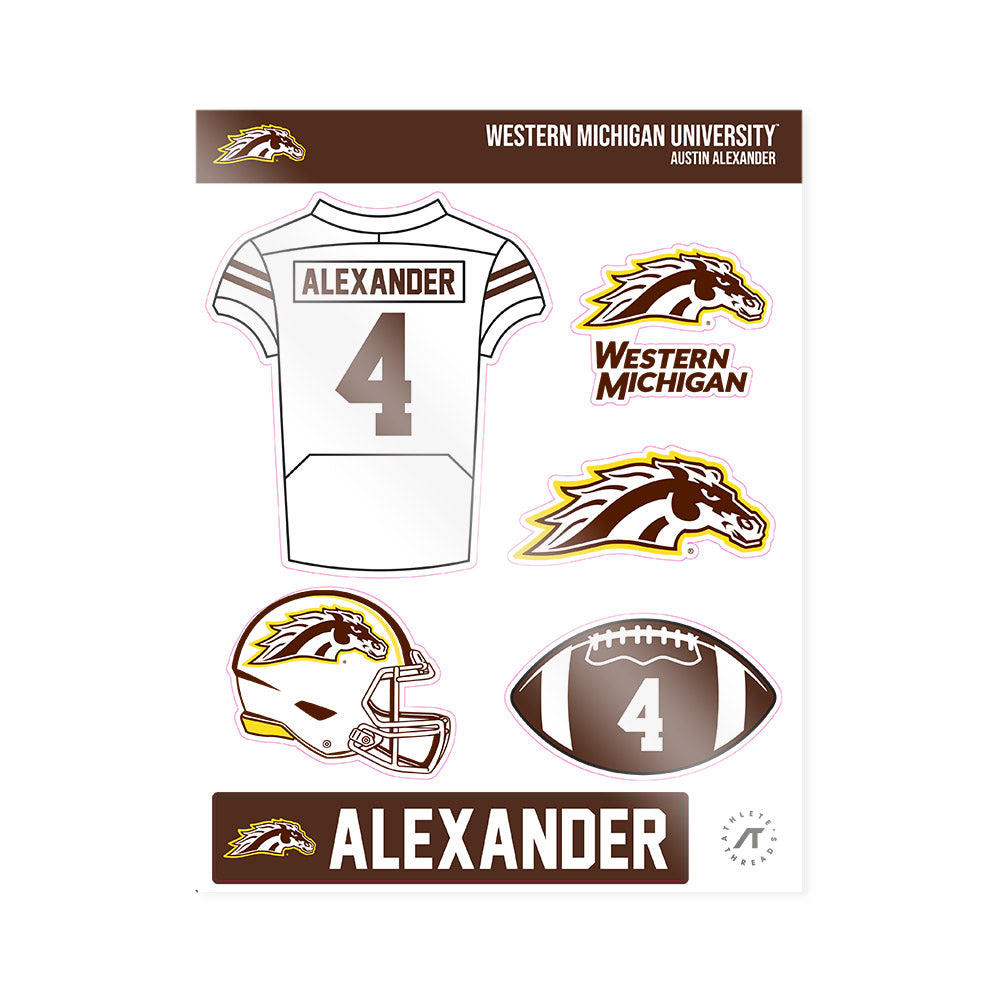 Western Michigan - NCAA Football : Austin Alexander - Sticker Sheet-0