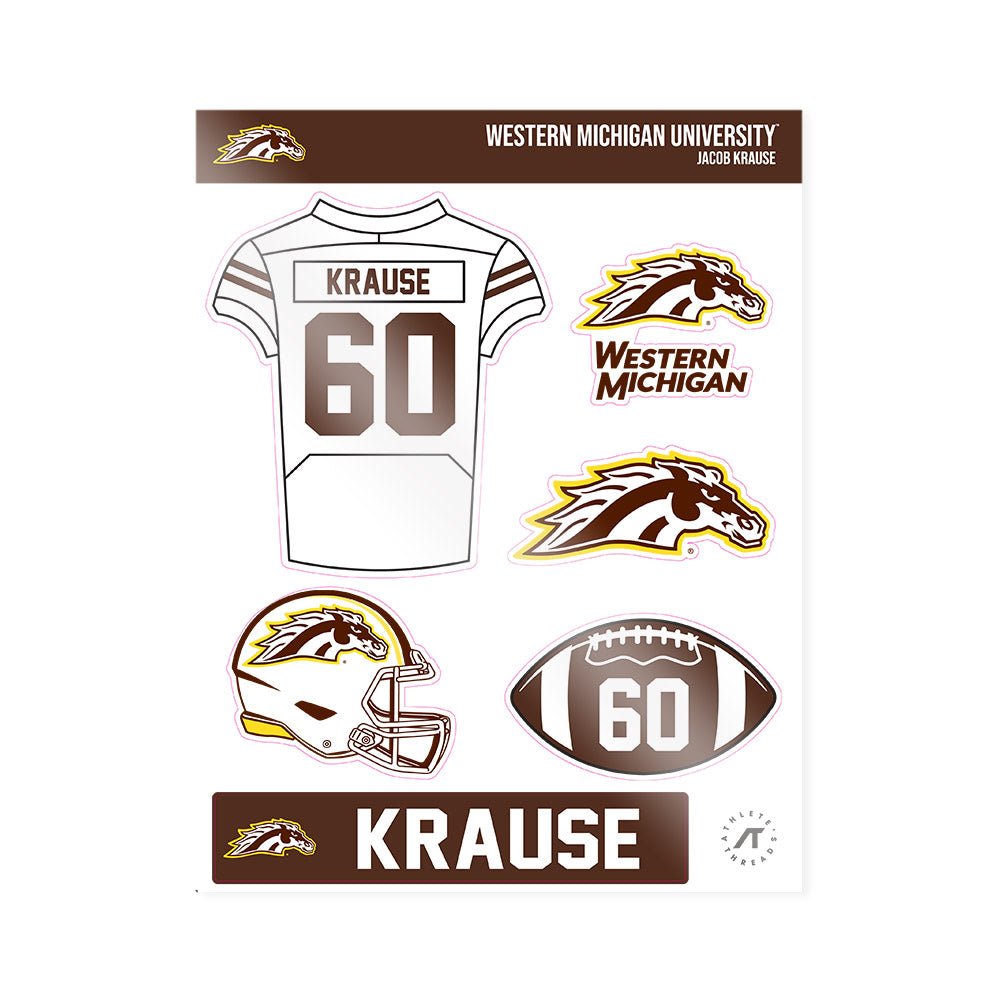 Western Michigan - NCAA Football : Jacob Krause - Sticker Sheet-0
