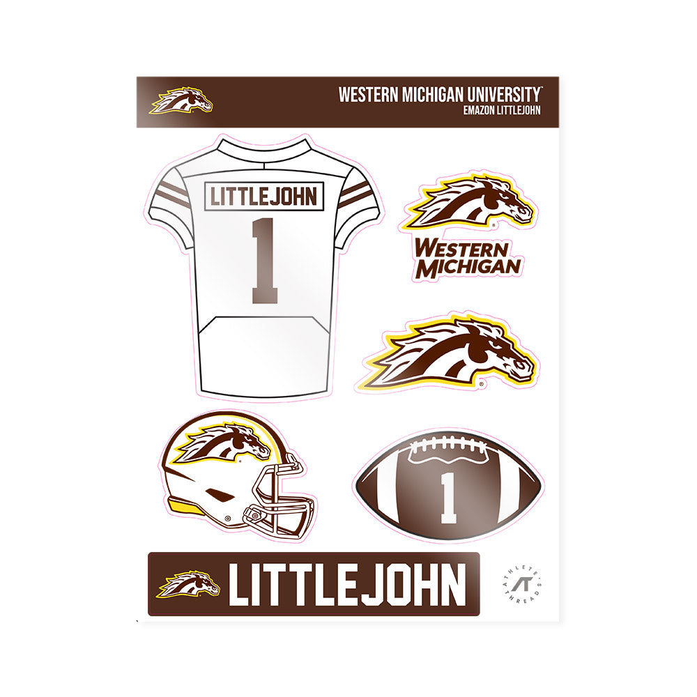Western Michigan - NCAA Football : Emazon Littlejohn - Sticker Sheet-0