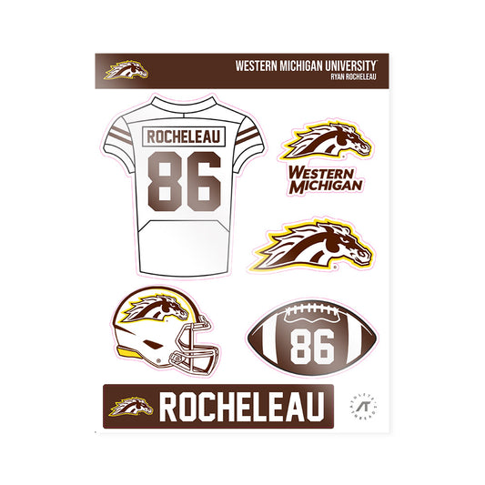 Western Michigan - NCAA Football : Ryan Rocheleau - Sticker Sheet-0