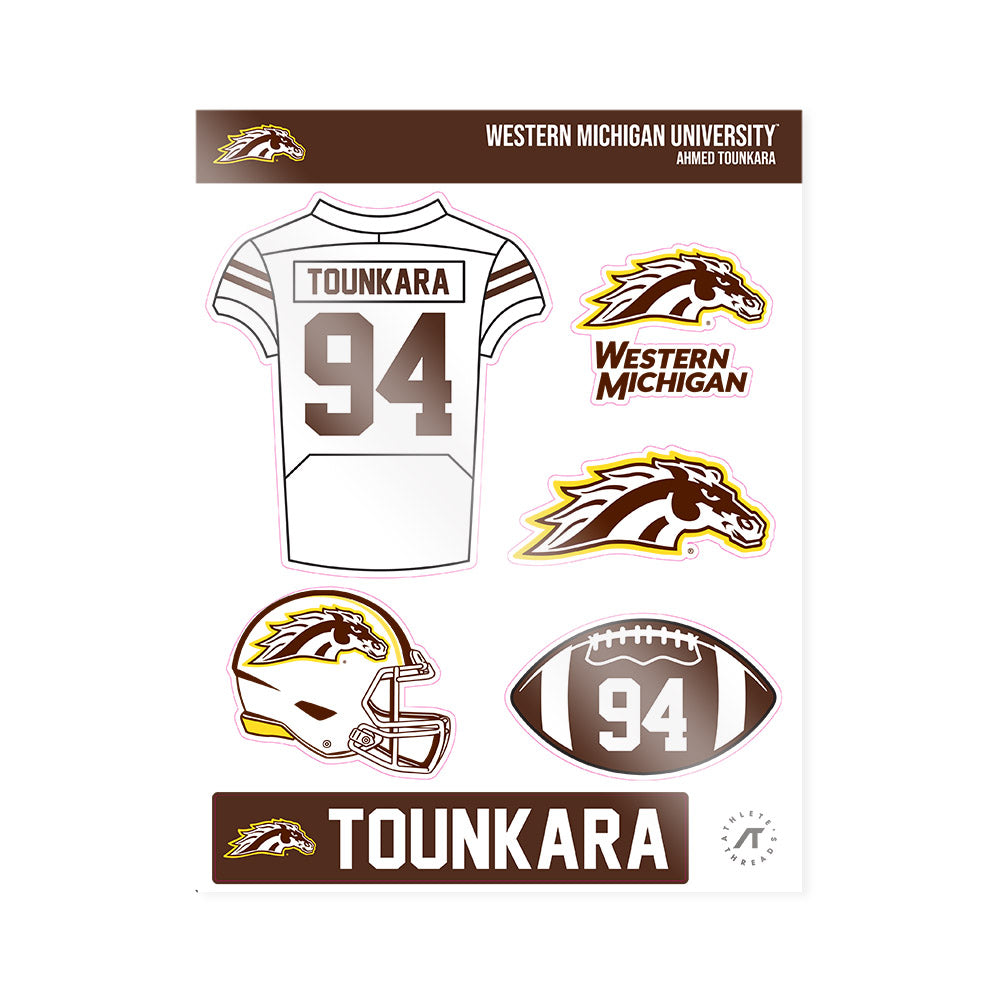 Western Michigan - NCAA Football : Ahmed Tounkara - Sticker Sheet-0