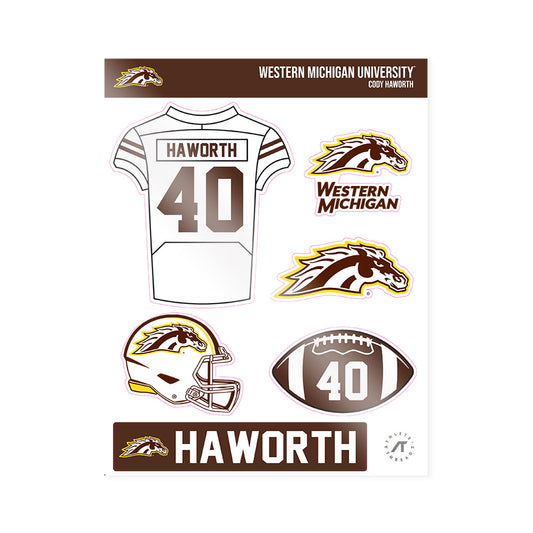 Western Michigan - NCAA Football : Cody Haworth - Sticker Sheet-0