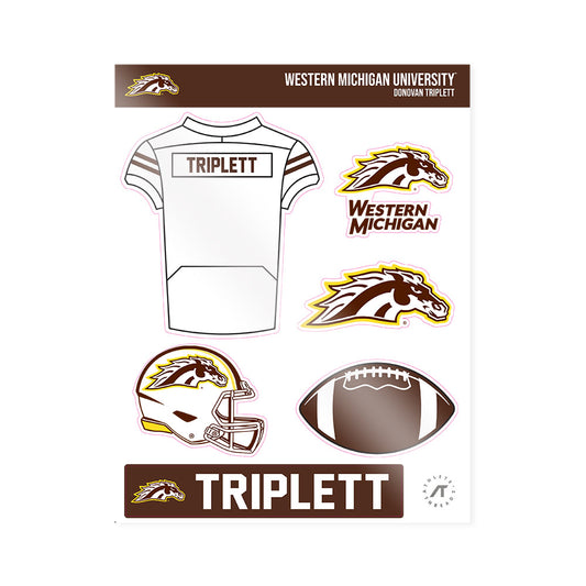 Western Michigan - NCAA Football : Donovan Triplett - Sticker Sheet-0