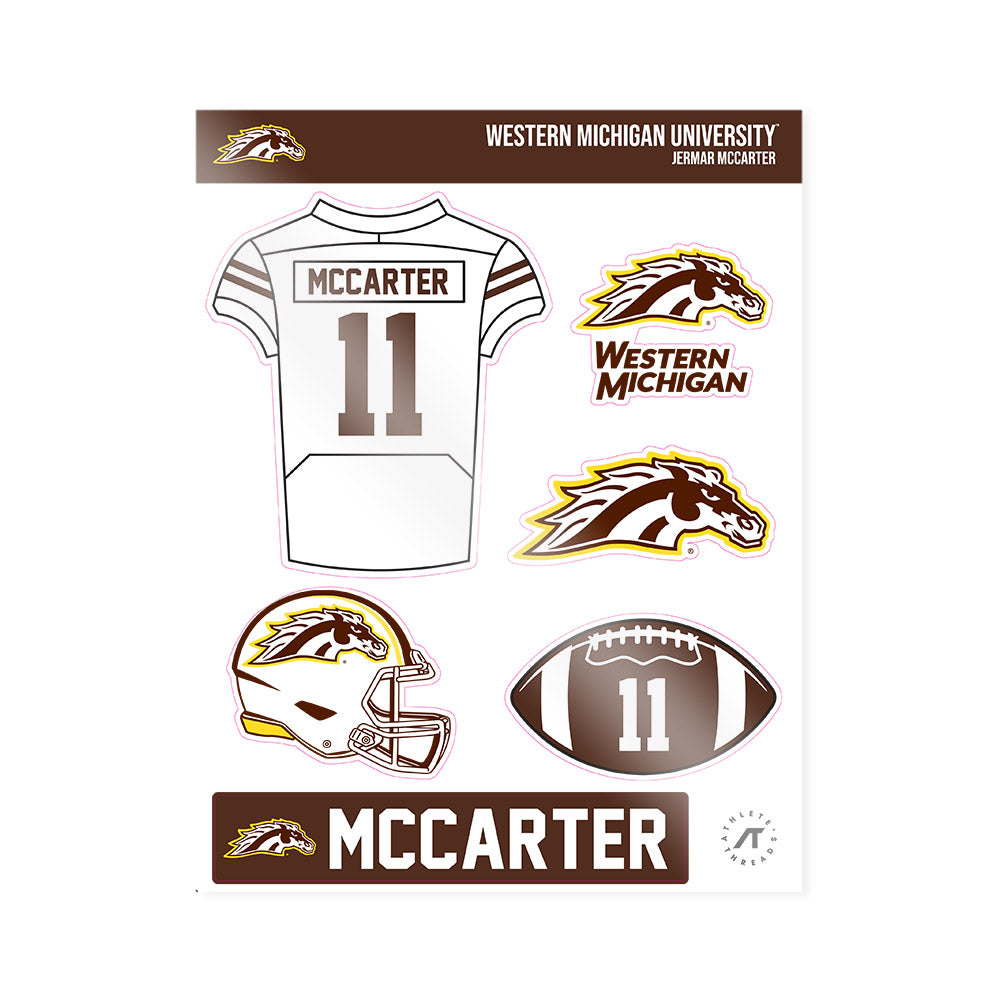 Western Michigan - NCAA Football : Jermar McCarter - Sticker Sheet-0