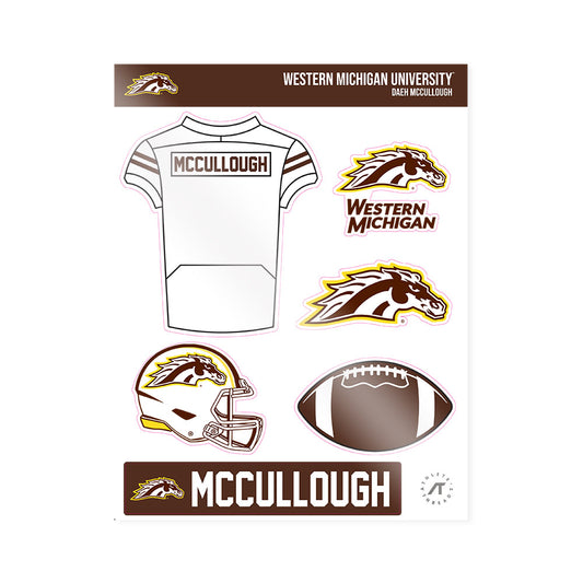 Western Michigan - NCAA Football : Daeh McCullough - Sticker Sheet-0