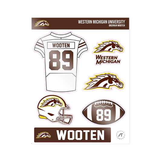 Western Michigan - NCAA Football : Brennan Wooten - Sticker Sheet-0