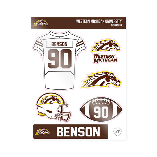 Western Michigan - NCAA Football : Jori Benson - Sticker Sheet-0