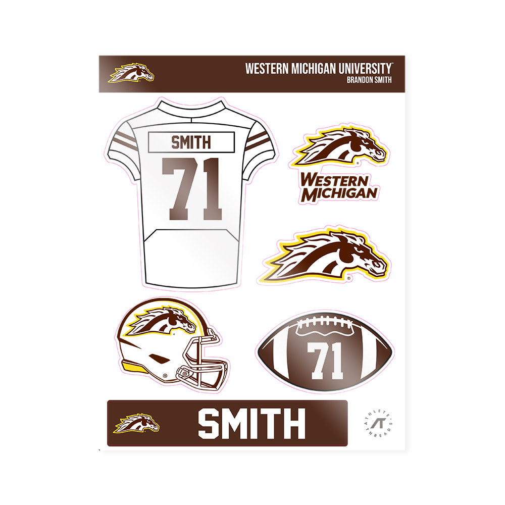 Western Michigan - NCAA Football : Brandon Smith - Sticker Sheet-0