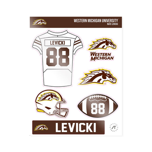 Western Michigan - NCAA Football : Nate Levicki - Sticker Sheet-0