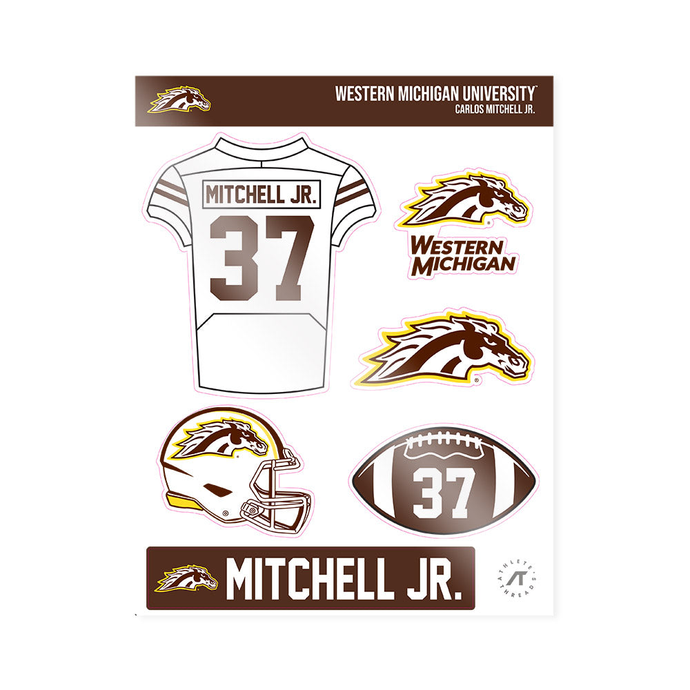 Western Michigan - NCAA Football : Carlos Mitchell Jr. - Sticker Sheet-0
