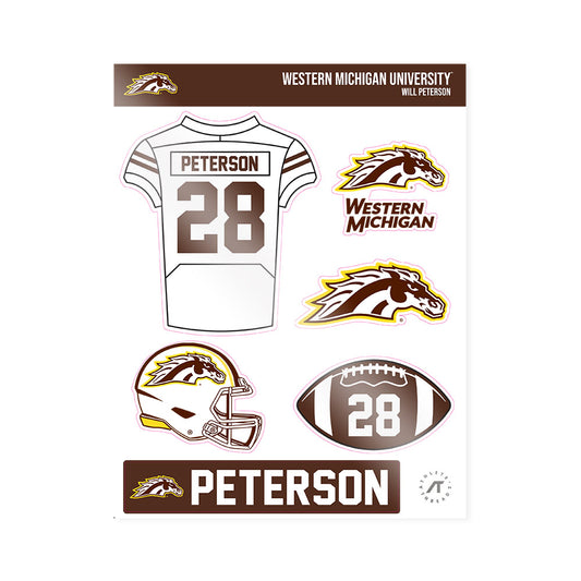 Western Michigan - NCAA Football : Will Peterson - Sticker Sheet-0