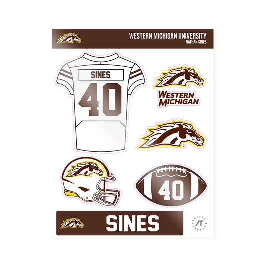 Western Michigan - NCAA Football : Nathan Sines - Sticker Sheet-0