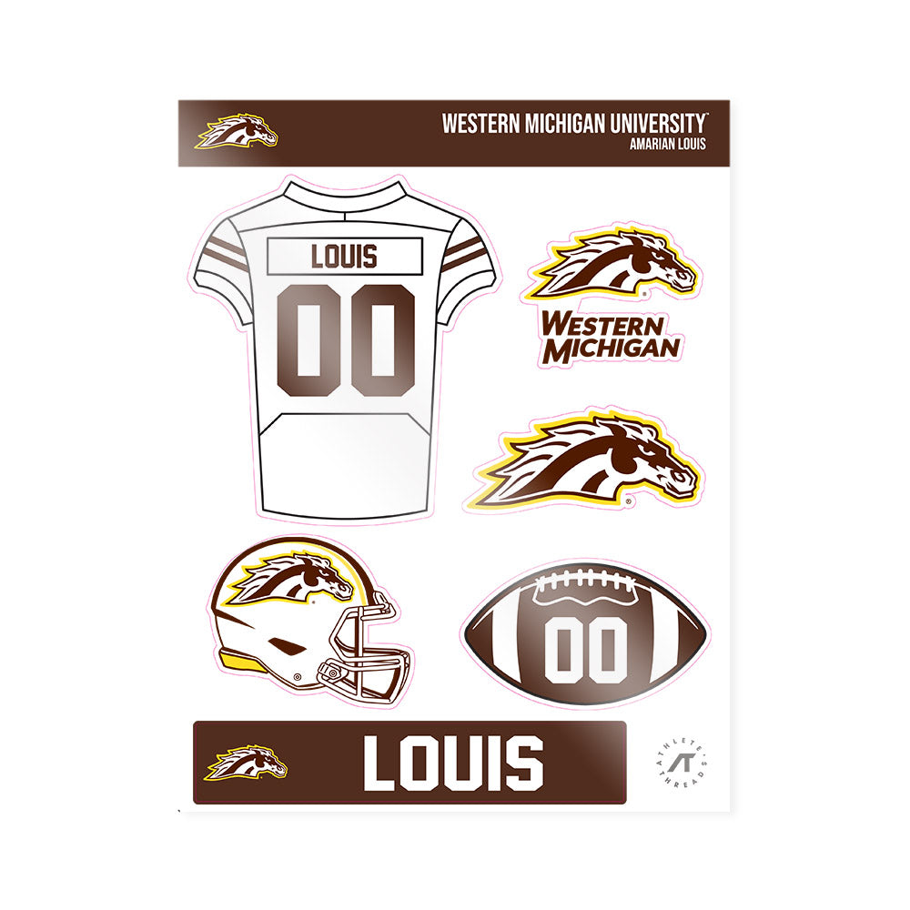 Western Michigan - NCAA Football : Amarian Louis - Sticker Sheet-0