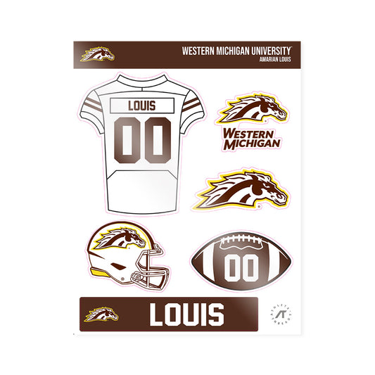 Western Michigan - NCAA Football : Amarian Louis - Sticker Sheet-0