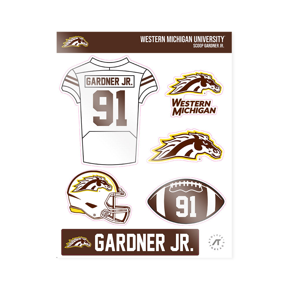 Western Michigan - NCAA Football : Scoop Gardner Jr. - Sticker Sheet-0