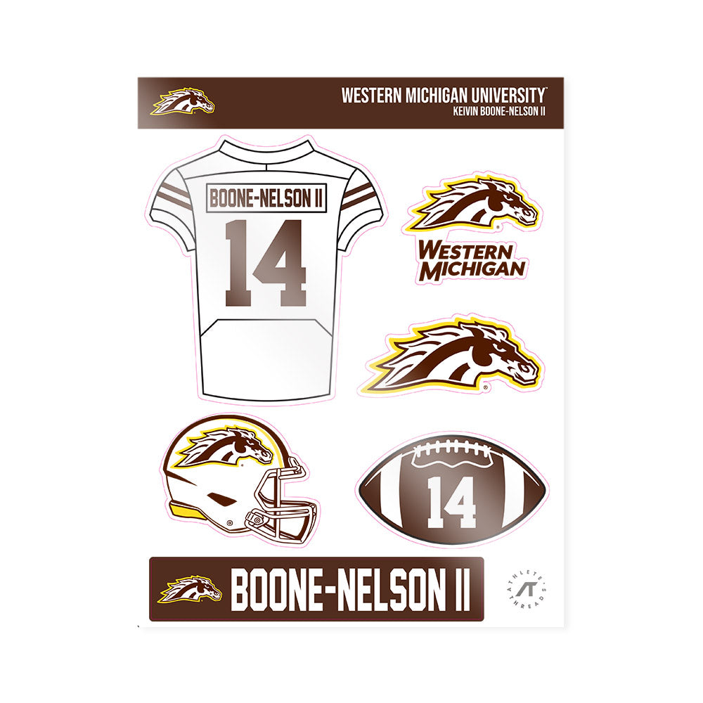 Western Michigan - NCAA Football : Keivin Boone-Nelson II - Sticker Sheet-0