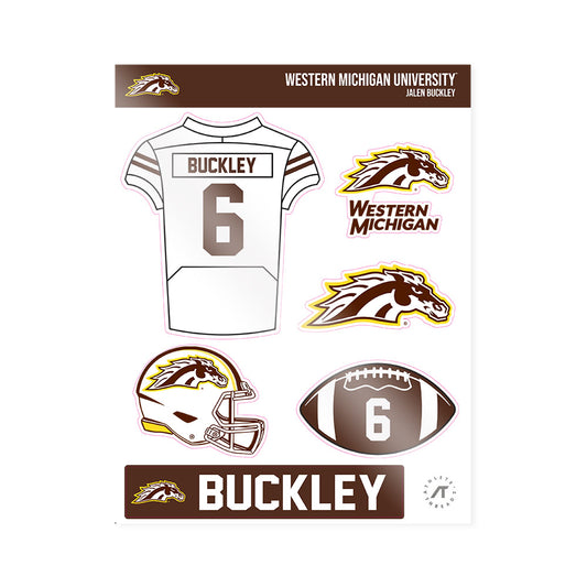 Western Michigan - NCAA Football : Jalen Buckley - Sticker Sheet-0