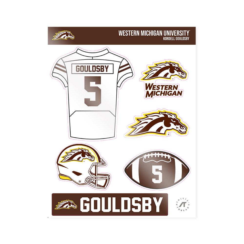 Western Michigan - NCAA Football : Kordell Gouldsby - Sticker Sheet-0