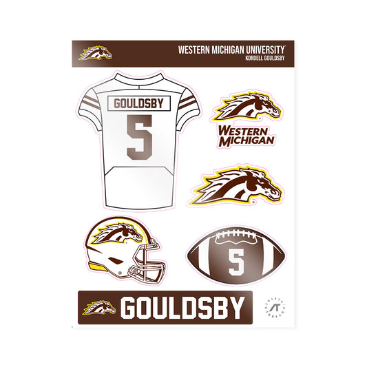 Western Michigan - NCAA Football : Kordell Gouldsby - Sticker Sheet-0