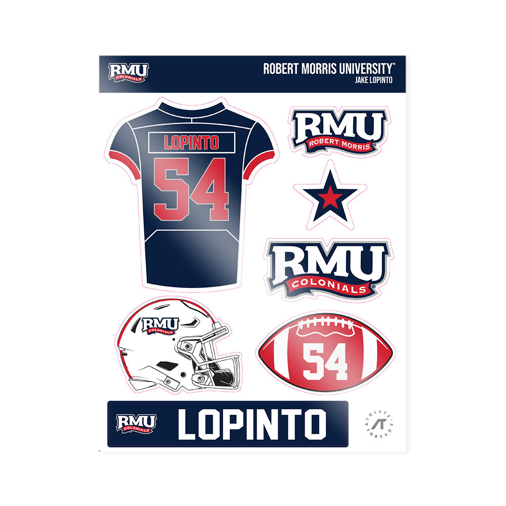 Robert Morris - NCAA Football : Jake Lopinto - Sticker Sheet-0