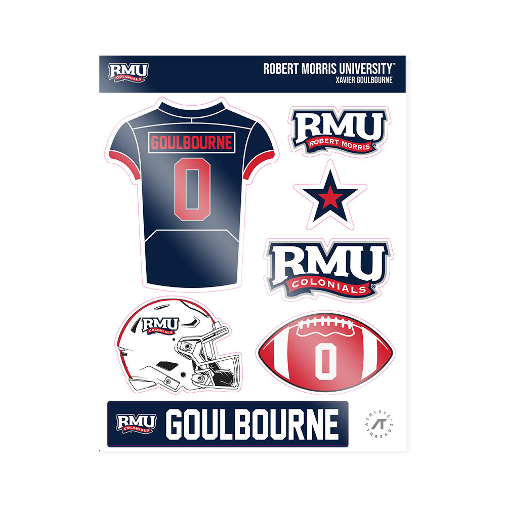Robert Morris - NCAA Football : Xavier Goulbourne - Sticker Sheet-0