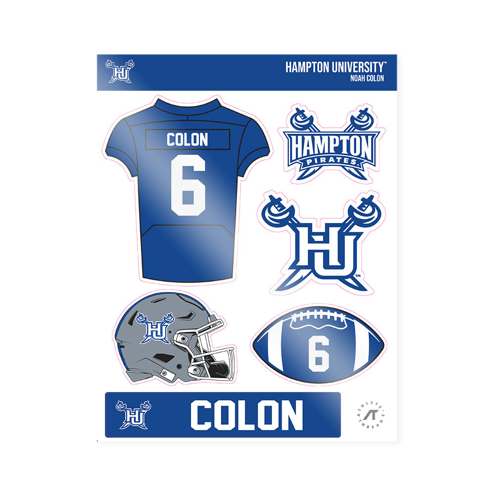 Hampton - NCAA Football : Noah Colon - Sticker Sheet-0
