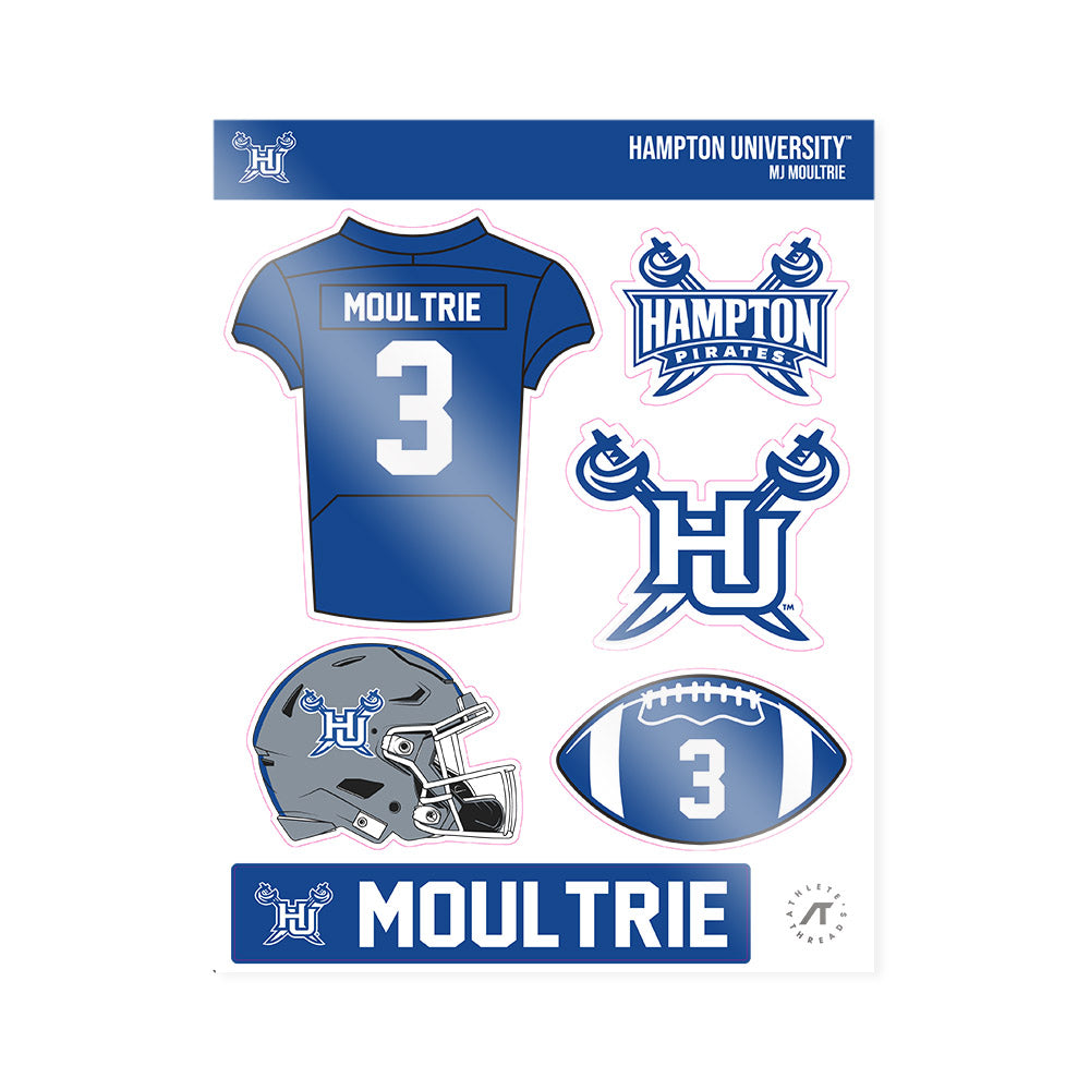 Hampton - NCAA Football : Mj Moultrie - Sticker Sheet-0