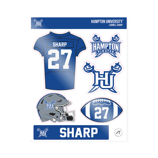 Hampton - NCAA Football : Larrell Sharp - Sticker Sheet-0