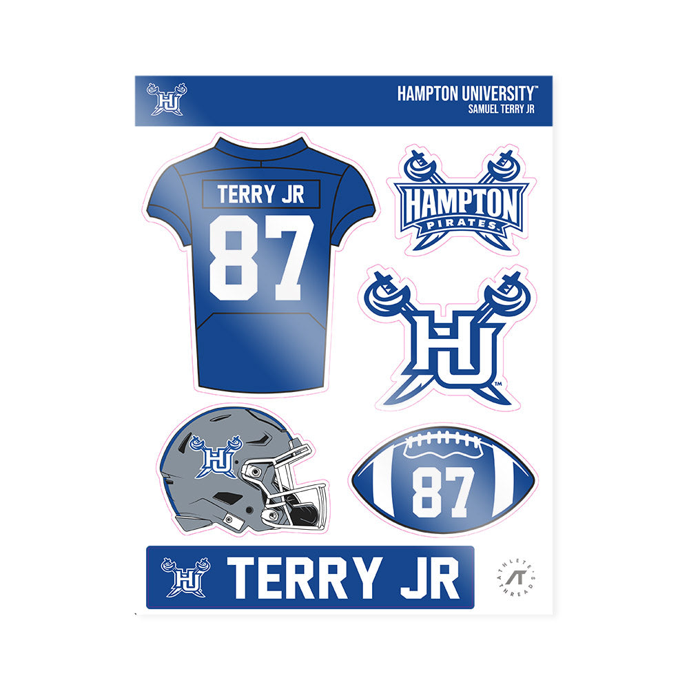 Hampton - NCAA Football : Samuel Terry Jr - Sticker Sheet-0