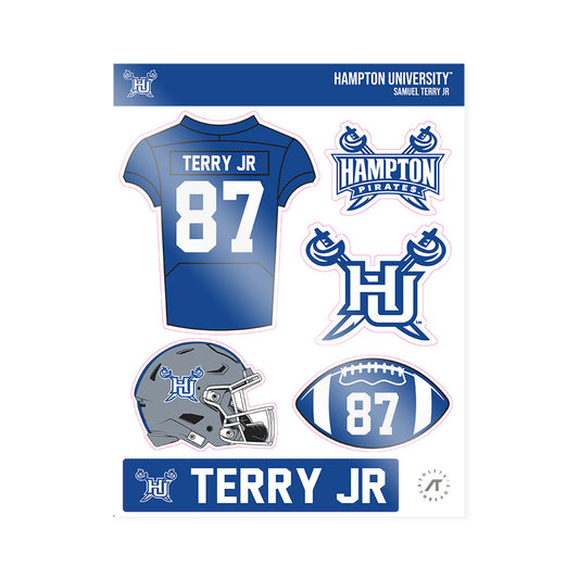 Hampton - NCAA Football : Samuel Terry Jr - Sticker Sheet-0