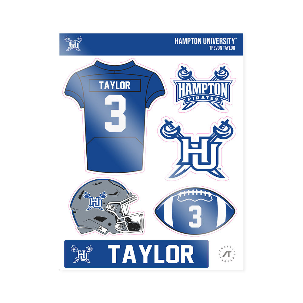 Hampton - NCAA Football : TreVon Taylor - Sticker Sheet-0